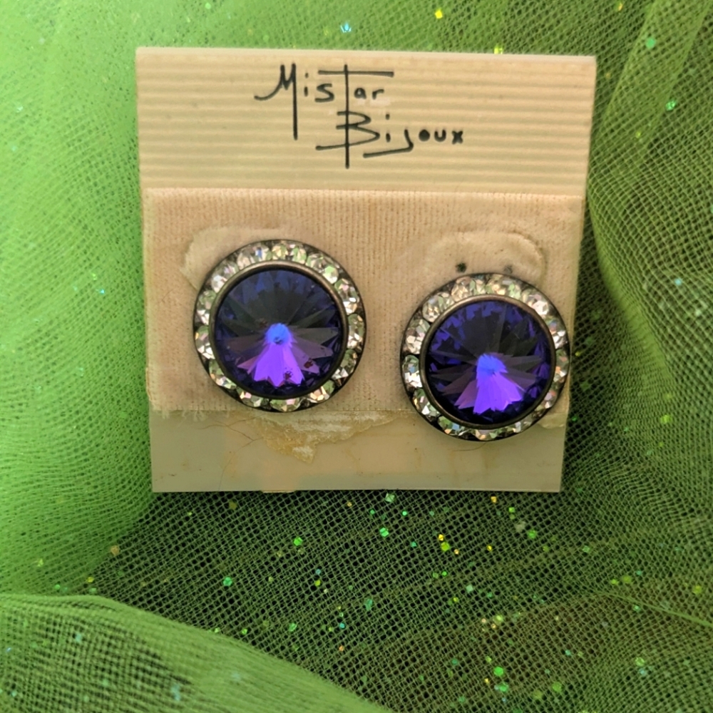 Purple Crystal Earrings